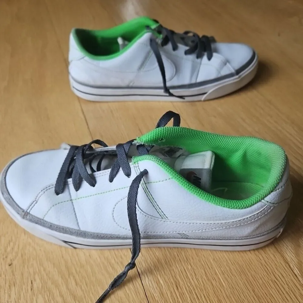 Nike Court Legacy - White W/ White Logo - Lime Green & Grey, CU4150-100,Size 9.5